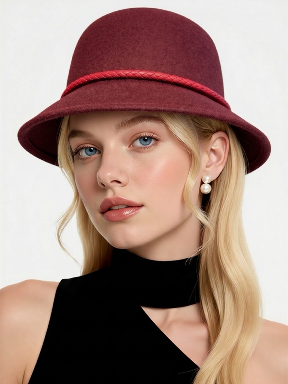 Vintage Nine West 80’s Burgundy Felted Wool Hat